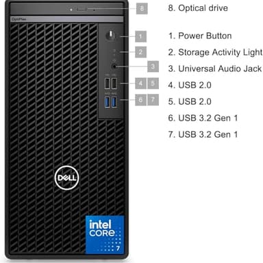 Dell Optiplex 7010 Tower Business Desktop, Intel i7-12700K Processor (up to 5.0 GHz), Intel UHD 770 Graphics, 32GB RAM, 2TB PCIe SSD, DVD-RW, DP Port, HDMI, Wi-Fi + Bluetooth, Windows 11 Pro - Image 4