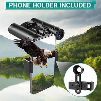 POLDR 12x25 Compact Binoculars for Adults and Kids, High Powered Waterproof Binocular with Phone Adapter, Small Easy Focus HD Binoculars for Bird Watching, Concerts, Hiking, Travel, Cruise - Image 6