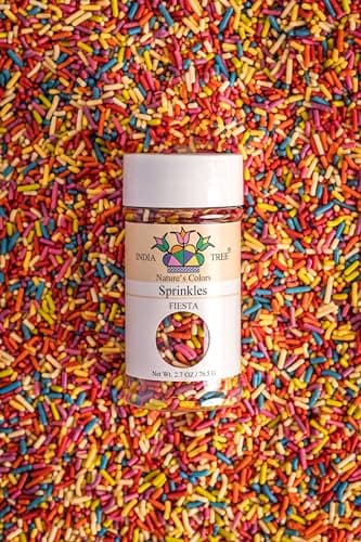 Bright Rainbow Sprinkles – Vegan, Non-GMO, Dye-Free, Allergen-Free, Plant-Based Colors, 2.9 lb Canister – India Tree Nature’s Colors Fiesta - Image 10