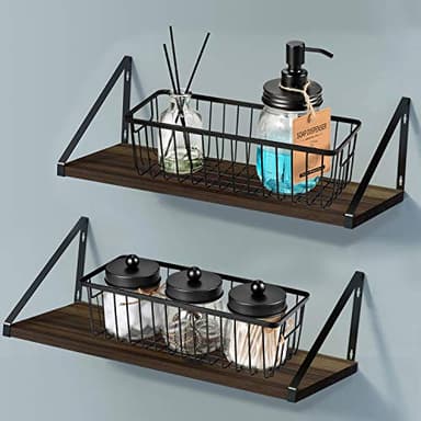 SheeChung Farmhouse Decor Metal Wire Bathroom Storage Organizer Basket Bins - for Cabinets, Shelves, Closets, Vanity Countertops, Under Sinks, Pantry, Laundry Room, Garage - Small, 2 Pack (Black) - Image 4