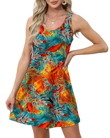 Beach Vacation Clothes for Women Hawaiian Dresses 2025 Resort Wear Outfits Essentials Tropical Sundresses Floral 07 XL - Image 3