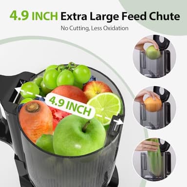 Aeitto Juicer machines with 4.9" Wide Feed Chute Fit Whole Fruits & Vegetables, Masticating Juicer Self Feeding - Image 3