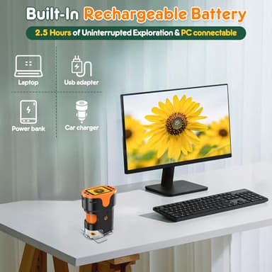 1000X Handheld Microscope for Kids 4K 2.0" Screen Rechargeable Mini Pocket Digital Microscopes w/Slides Kit Portable Edu Gift Age 4-6 8-12 Children Students - Image 5