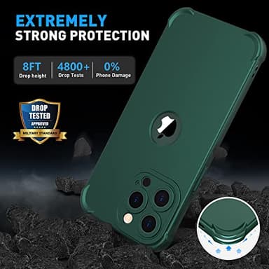 ORETECH for iPhone 13 Pro Max Case, with [2 x Screen Protectors] [15 Ft Military Grade Drop Test] [Camera Protection] 360° Shockproof Slim Thin Phone Case for iPhone 13 Pro Max Cover 6.7" - Green - Image 6