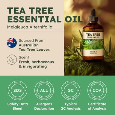 KUKKA Tea Tree Essential Oils - 4 Fl Oz - for Hair, Skin, Diffuser, Aromatherapy & DIY Soap Making Scent - Image 6