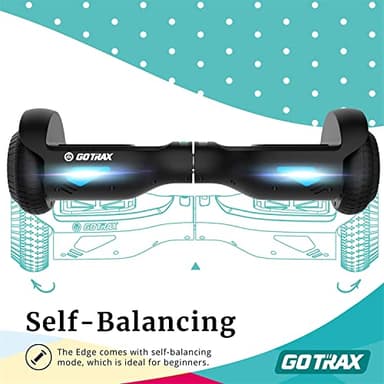 Gotrax EDGE Hoverboard with 6.5" LED Wheels & Headlight, Top 6.2mph & 4 Miles Range Power by Dual Brushless Motor, UL2272 Certified and 50.4Wh Battery Self Balancing Scooters for 44-176lbs Kids Adults (Black) - Image 5