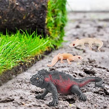 Atralo Service Lizard Wildlife Reptile Animal Model Toy Playsets 3 PCS Lizards Figure Party Favors Toys Cake Toppers Christmas Birthday Gift for Boys Girls Kids Toddlers - Image 5