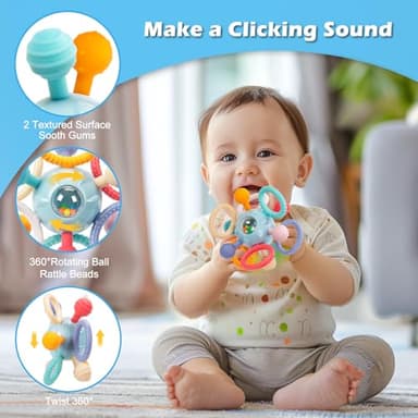 Montessori Teething Toys for Babies 0-6 6-12 Months, Baby Teether Sensory Toys for 0 3 6 9 12 18 Months, Newborn Infant Learning Toys for 1 2 Year Old Boys Girls - Image 5