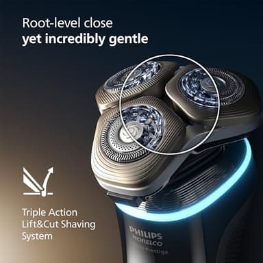 Philips Norelco Shaver i9000 Prestige Ultra, Wet & Dry Electric Shaver, White Gold, SenseIQ Pro Technology, Triple Lift & Cut System, 360 Rotating NanoTech Precision Blades, Beard Styler, XP9403/88 - Image 3