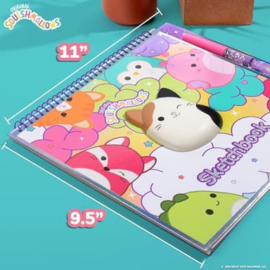 Original Squishmallows Sketchbook, Over 20 Stationery Supplies, Features Squishmallows Scrapbook Stickers, Cam The Cat Fidget Toy, Drawing Paper, Great Kids Craft, Coloring Books for Kids Ages 4-8 - Image 6