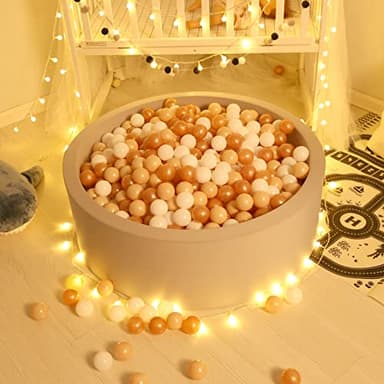 GOGOSO Ball Pit Balls for Toddler, Baby Plastic Playballs Kids Soft Pastel Pelotas Non-Toxic BPA-Free,Beige+Gold+White,100 Balls - Image 7