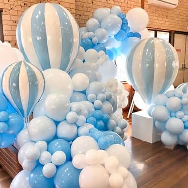 PartyWoo Light Blue Balloons, 100 pcs Blue Balloons Different Sizes Pack of 36 Inch 18 Inch 12 Inch 10 Inch 5 Inch for Balloon Garland as Birthday Decorations, Wedding Decorations, Party Decorations - Image 5