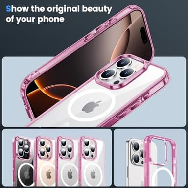 Temdan Designed for iPhone 16 Pro Max Case, [Compatible with Magsafe][Anti-Yellowing][Military-Grade Protection] Shockproof Protection Slim Cover-6.9 inch, Pink - Image 5