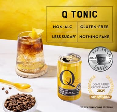 Q TONIC WATER with Real Quinine & Organic Agave - Ideal for Cocktails & Mocktails - Made with Real Ingredients, Perfectly Carbonated & Less Sweet - 45 Calories per Can - 7.5 Fl oz (Pack of 24) - Image 4