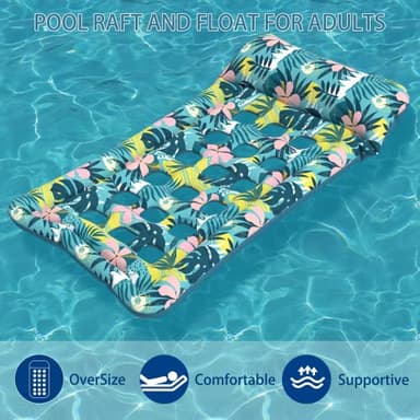 HomeKaren Oversized Pool Floats Lounge 2 Pack 73" X 33", Inflatable Tanning Pool Floaties for Adults, Cooling Pool Raft Lounger Pool Rafts & Inflatable Ride-Ons for Pool Party, Sea, Beach, Lake River - Image 2