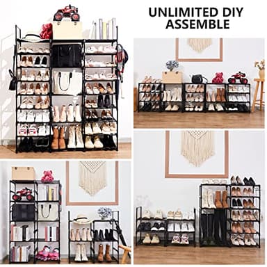 Mavivegue 9-Tier Metal Shoe Rack - Holds 50-55 Pairs, Tall Storage Shelf for Shoes, Boots, Entryway, Closet, Garage - Image 5