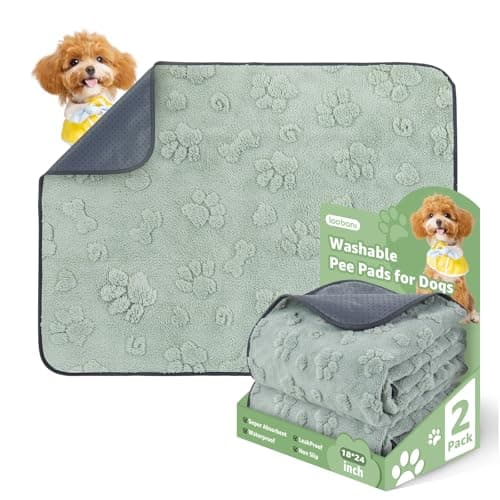 LOOBANI Washable Pee Pads for Dogs: 2 Pack Super Absorbent Reusable Puppy Pads, Leakproof and Waterproof Dog Training Pads Whelping Pads for Potty, Floor, Crate, Couch Bed and Travel, 18"x24" - Image 1