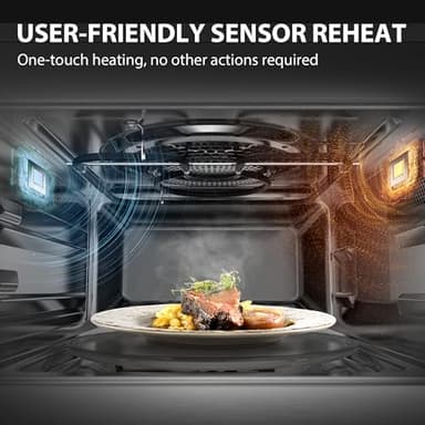 TOSHIBA ML2-STC13SAIT(SS) Air Fryer Combo Countertop Microwave Ovenwith 2.4-Inch Color Screen, Origin Inverter Technology, Smart Sensor, Compatible with Alexa, 1100W, 1.3 Cu.Ft, Silver - Image 8