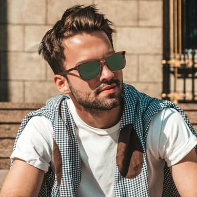 CARFIA Retro Polarized Sunglasses for Men UV Protection Hand-crafted Acetate Frame Fashion Cool Sun Glasses Green Lens - Image 9