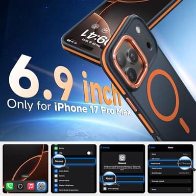 Magnetic 3 in 1 for iPhone 17 Pro Max Case, [Omni-Directional Protection] with 1x Screen Protector + 1x Camera Cover, [Seamless Work with Magsafe] Protective Case for iPhone 17 Pro Max Cosmic Orange - Image 8
