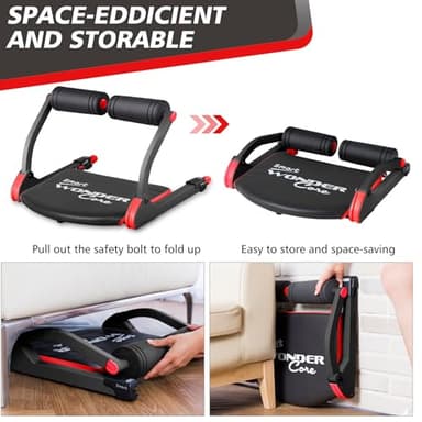 WONDER CORE SMART, Ab Workout Equipment, Sit Up Machine & Exercise Equipment, Ab Crunch Machine for Stomach Workout, Ab Core Trainer Abdominal Machine, Fitness Equipment for Home Gym (Red) - Image 6