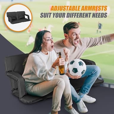 Nova Microdermabrasion 20.5"/25" Wide Stadium Seat for Bleachers w/Back Support Padded Cushion Portable Reclining Bleacher Seats Camping Stadium Chair Waterproof - Image 4