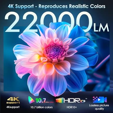 [Electric Focus] 4K Support Projector with WiFi6 and Bluetooth 5.3, Outdoor Projectors for Outside Video Use, OWNKNEW Gaming Movie Proyector, Auto Keystone Correction - Image 5