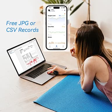 Wellue O2ring Pulse Oximeter - Rechargeable Bluetooth Oxygen Saturation Monitor with Reminder| Wearable O2 Meter Continuous Tracking of Oxygen Level and Pulse Rate with Free APP & PC Software - Image 4