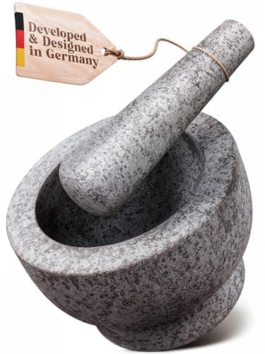 ChefSofi 1.5 Cup-Capacity Mortar and Pestle Set - Unpolished Heavy Granite for Enhanced Performance and Organic Appearance - Image 9