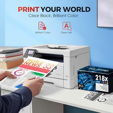 218X Toner Cartridges 4 Pack -218A MFP 3301fdw Toner Replacement for HP 218A 218X Work with Color Laser Pro 3301FDW 3301CDW 3201DW 3301SDW Printer Ink, 218X W2180X (No Chip, Black Cyan Yellow Magenta) - Image 7