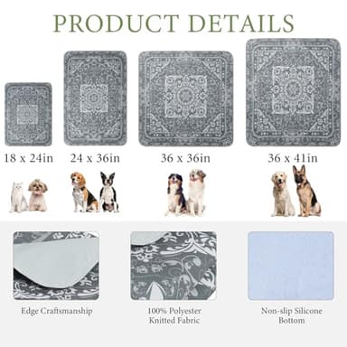 Homimp Washable Pee Pads for Dogs, 2 Pack Reusable Puppy Pads Waterproof, Absorbent and Leakproof Dog Pee Pads, Non Slip Puppy Training Pads, Pet Mat for Floor, Crate, Couch, Whelping,Grey, 36"x41" - Image 5