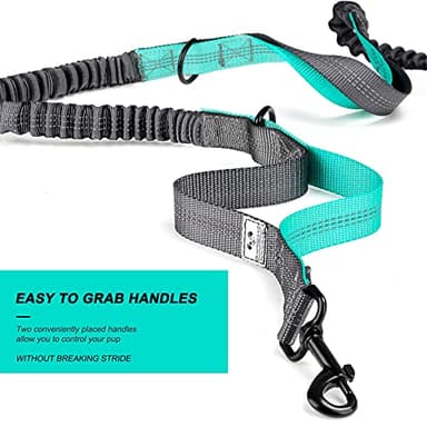 SHINE HAI Retractable Hands Free Dog Leash with Dual Bungees for 2 Dogs, Adjustable Waist Belt Fanny Pack, Reflective Stitching Leash for Running Walking Hiking Jogging Biking Black - Image 5