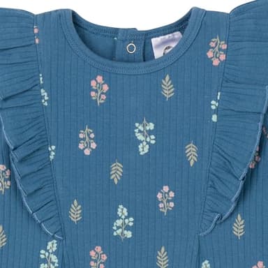 Gerber Baby Girls' Ruffle-Edge Romper, Garden Floral, 0-3 Months - Image 5