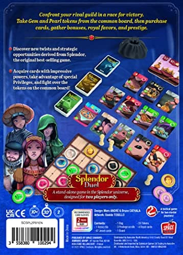 Splendor Duel Board Game - Two-Player Strategy Game for Intense Gem Collecting Battles - Fun Family Game for Kids and Adults, Ages 10+, 2 Players, 30 Minute Playtime, Made by Space Cowboys - Image 3