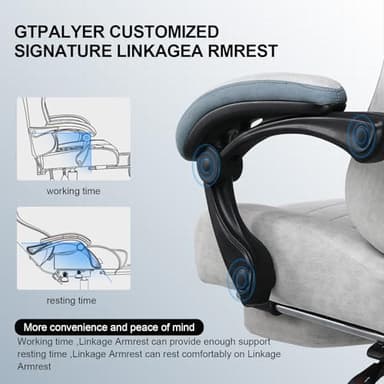 GTPLAYER Gaming Chair, Computer Office Chair with Pocket Spring Cushion, Linkage Armrests and Footrest, High Back Ergonomic Computer Chair with Lumbar Support Task Chair with Footrest - Image 6