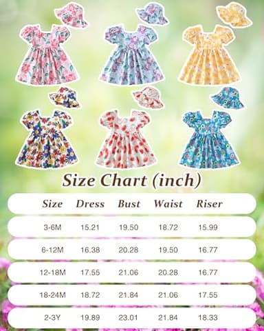 Baby Girl Clothes Summer Dress Infant Blue Floral Dressess Cute Short Sleeve Vintage Boho Beach Sundress 2 Pieces Outfit 3-6 Month Girl Clothes - Image 6