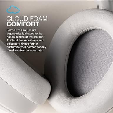 JLab JBuds Lux ANC Wireless Headphones, Cloud White, Hybrid Active Noise Cancelling, Customizable Sound, Spatial Audio Compatible, Premium Over-Ear Bluetooth Headset - Image 4