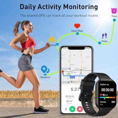 Smart Watch for Men Women(Answer/Make Call), 2025 New Smartwatch 1.96" HD Fitness Watch with 110+ Sport Modes, Heart Rate, Sleep Monitor, Pedometer, IP68 Waterproof Activity Tracker for Android iOS - Image 6