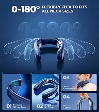 1S Cool Down 30°F Neck Fan with Double Semiconductor Coolers, 360° Surrounded Personal Fans Air Conditioner that Blow Cold Air, 8H lasting Portable Fan with 3 Speed, Gifts for Men Women Outdoor Travel - Image 4