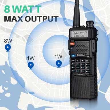 Baofeng UV-5R Ham Handheld Radio, 3800mAh Baateeries 8 Watt with TIDRADIO Wireless Programmer Long Range Two Way Radios Walkie Talkies Dual Band USB Rechargerable 3800mAh Battery Earpiece 2 Pack - Image 5