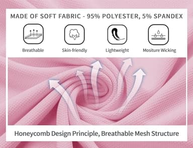 V VALANCH Mens Polo Shirts Short Sleeve Moisture Wicking Golf Polo Athletic Collared Shirt Tennis T-Shirt Tops Pink 5X - Image 5