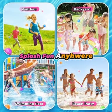 12Pcs Reusable Water Balloons, Pool Toys for Boys and Girls, Beach Outdoor Activities Water Toys for Kids Ages 3-12, Summer Water Toy for Boys and Girls - Image 4