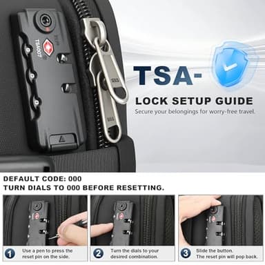 Vacuum Backpack Travel – Expandable Compression Carry On Backpack with Vacuum Pump, Water-Resistant TSA Lock Travel Bag, 17" Laptop Backpack for Men Women, Business Airplane Flight Luggage, Black - Image 7