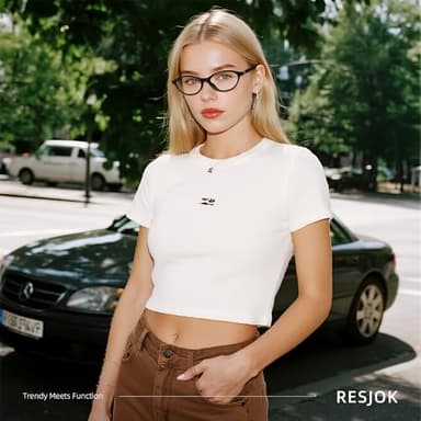 resjok Blue Light Glasses for Woman - Fashion Oval Frame Blue Light Blocking Glasses, Anti Eyestrain Eyeglasses (DarkTortoise) - Image 3