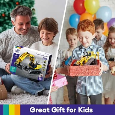 LECPOP 5 in 1 Building Toys STEM Robotics Kit, 430 PCS Blocks RC Robot Erector Sets, APP & Remote Control Excavator Science Kits for Kids Age 6 7 8 9 10 11 12-14, DIY Educational Gift for Boys & Girls - Image 6