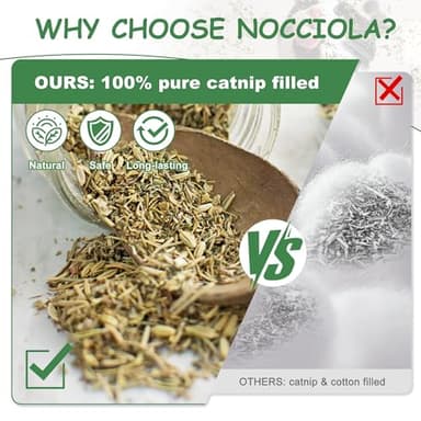 Nocciola 3 Pack Catnip Toys for Cats, Funny Cat Toys Filled with 100% Pure Organic Catnip, Safe Kitten Teething Chew and Kicker Toys, Stress Relieving Fun for Indoor Cats - Image 2