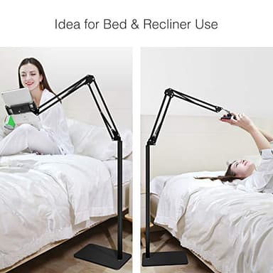 Tablet Floor Stand, Overhead Bed Phone Stand Angle Height Adjustable Holder, Universal Floor Stand Compatible with iPhone iPad Pro Air Mini, Samsung Tab, Kindle, E-Readers… - Image 2