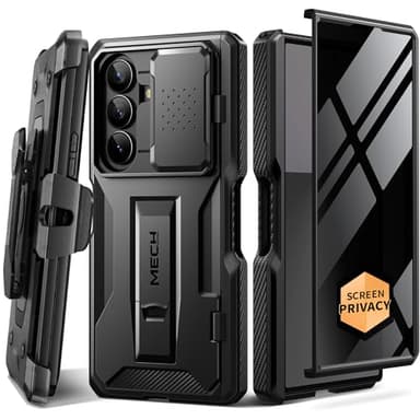 TONGATE for Galaxy Z Fold 7 Case with Privacy Screen Protector, [Built-in Slide Camera Cover & Stand] [Anti Spy] Military Grade Drop Phone Case for Samsung Z Fold 7 with Hinge Protection, TiBlack - Image 1