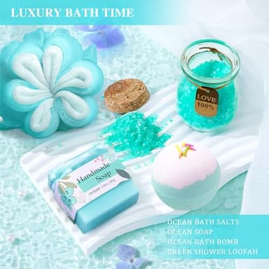 Birthday Gifts for Women, Best Friend Birthday Gifts for Women, Get Well Soon Gift Basket, Ocean Relaxing Spa Gifts Basket Care Package, Birthday Gifts for Woman, Coworkers, Sister, Mom & Wife - Image 5