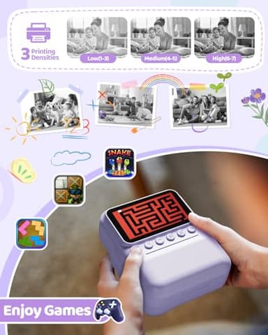 TIATUA Kids Camera Instant Print for Girls Ages 3-14, 3-inch HD Screen Camera for Kids with Printing Paper, 1080P Digital Toddler Toys for 4 5 6 7 8 9 10 11 12 Years Old (Purple) - Image 5